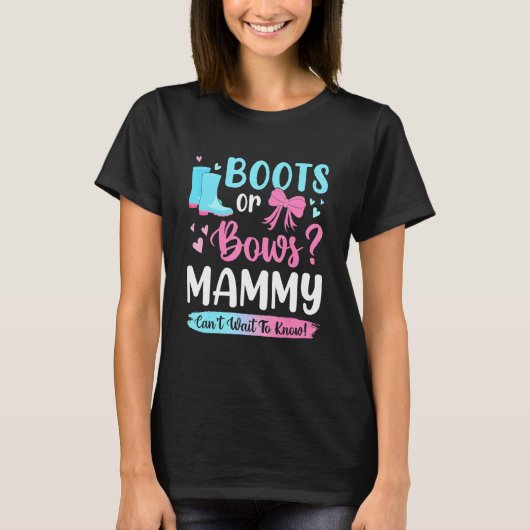 Geschlechtsspezifische Stiefel oder Bows Mammy Mat T-Shirt (Vorderseite)