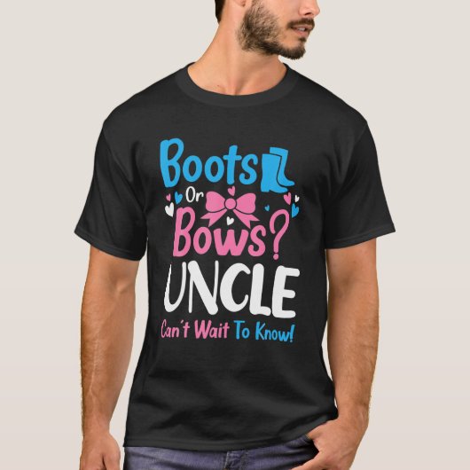 Geschlechtsspezifische Stiefel oder Bows Onkel Bab T-Shirt (Vorderseite)