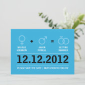 Geschlechtsspezifische Symbole Weibliche Save the  Date (Stehend Vorderseite)