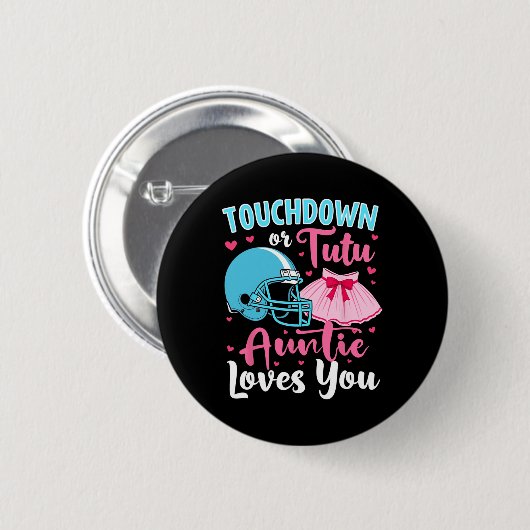 Geschlechtsspezifische Touchdown- oder Tutu-Lieben Button (Vorne & Hinten)