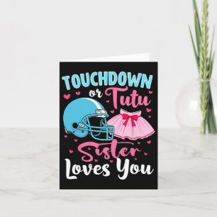 Geschlechtsspezifische Touchdown- oder Tutu-Schwes Karte