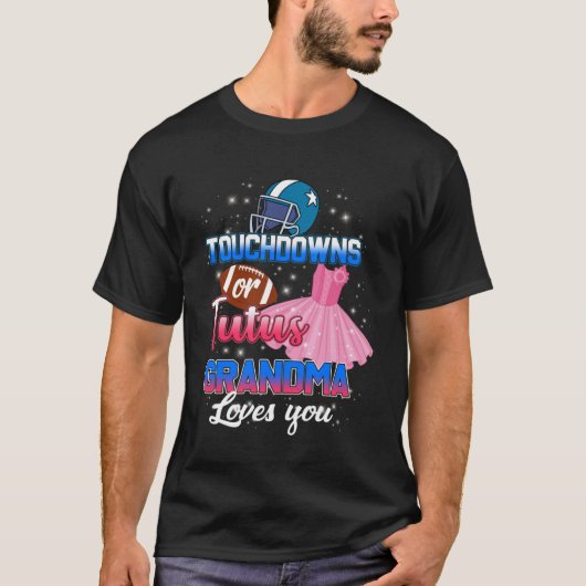 Geschlechtsspezifische Touchdowns oder Tutus Oma L T-Shirt (Vorderseite)