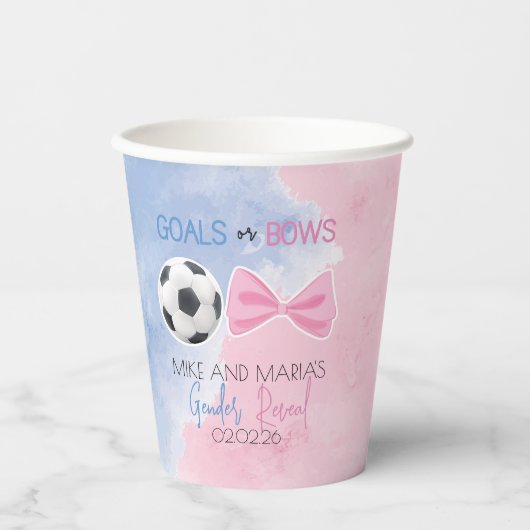 Geschlechtsspezifische Ziele oder Bögen zeigen Par Pappbecher (Vorderseite)