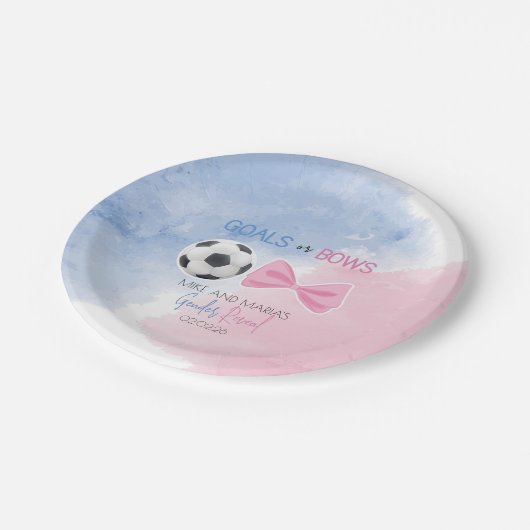 Geschlechtsspezifische Ziele oder Bögen zeigen Par Pappteller (Schrägansicht)