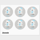 Geschlechtsverkehr Ich stimme für Blue Polar Bären Runder Aufkleber (Blatt)