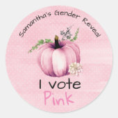 Geschlechtsverkehr Ich stimme für Pink Pumpkin Bab Runder Aufkleber (Vorderseite)