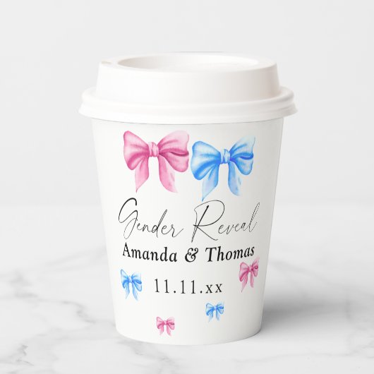 Geschlechtsverkehr Mädchen oder Junge Pappbecher (Rückseite)