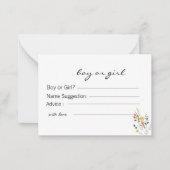 Geschlechtsvorhersage und -beratungskarte mitteilungskarte (Vorderseite)