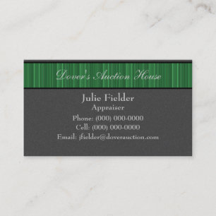 Geschliffene Streifen-Visitenkarte, grau und grün Visitenkarte