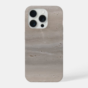 Geschliffener Travertinstein Pilz Taupe Minimalist iPhone 15 Pro Hülle