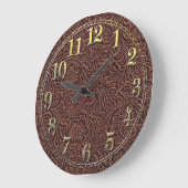 geschliffenes Leder Große Wanduhr (Winkel)