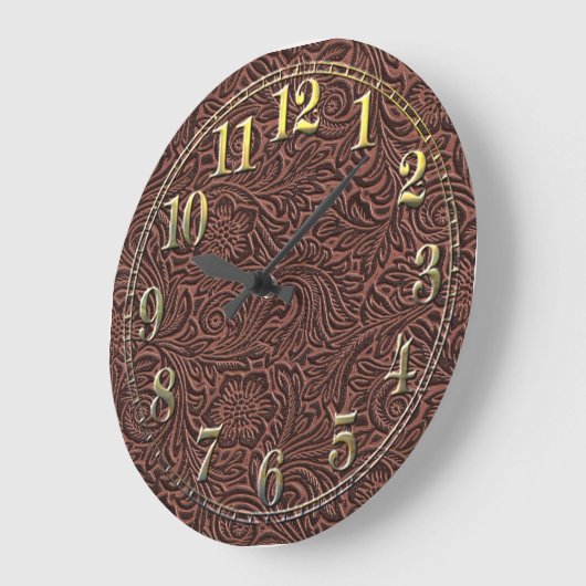 geschliffenes Leder Große Wanduhr (Winkel)