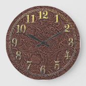 geschliffenes Leder Große Wanduhr (Vorderseite)