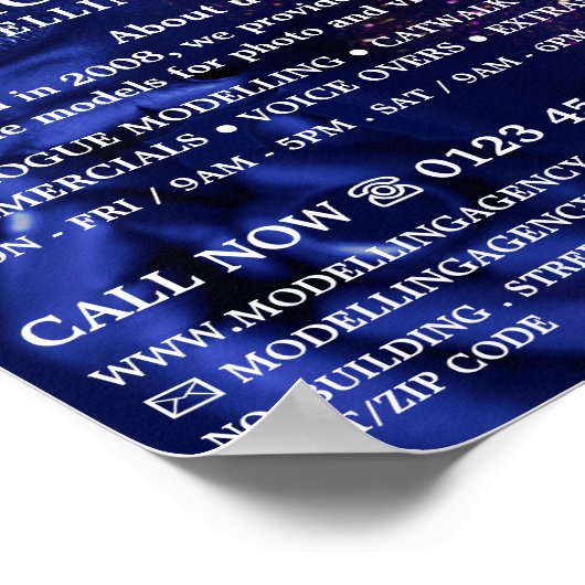 Geschliffenes Modell, Modellierungsagentur, Modell Poster (Ecke)