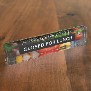Geschlossen für Mittagessen Hamburger Acryl Namens Namensplakette