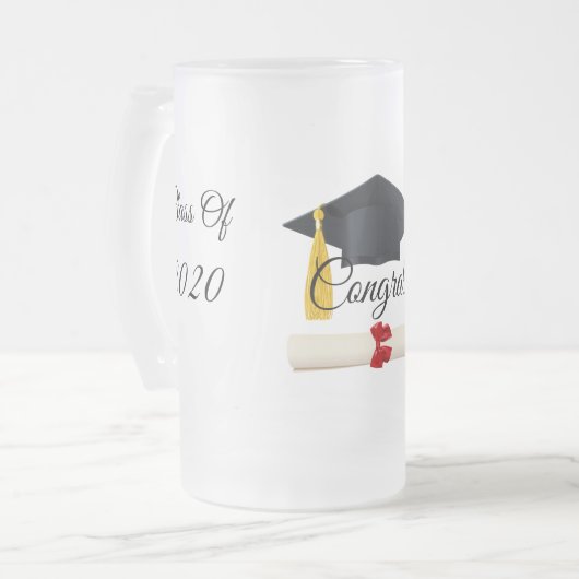 Geschlossen Klasse 2020 Mattglas Bierglas (Vorderseite Links)