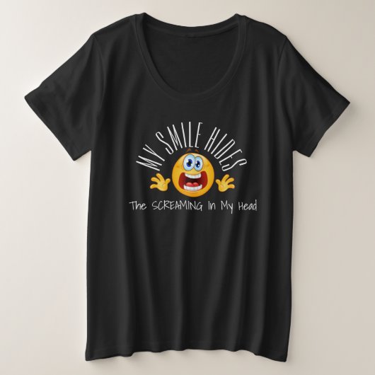 GESCHLOSSEN! LÄCHELN GROßE GRÖßE T-Shirt (Design vorne)