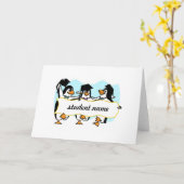 Geschlossen Pinguine mit Banner Karte (Gelbe Blume)