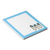 Geschlossen Pinguine mit Banner Notizblock (angewinkelt)