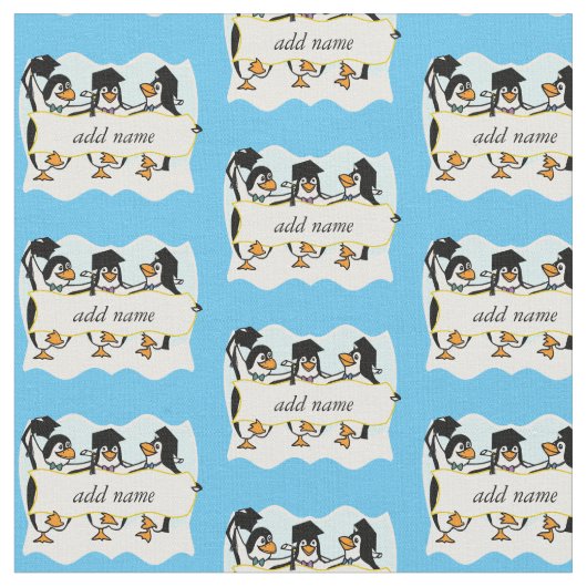 Geschlossen Pinguine mit Banner Stoff (Nahaufnahme)