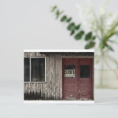 Geschlossen - rote alte Tür Postkarte (Stehend Vorderseite)