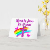 GESCHLOSSEN VON GOTT 50. BIRTHTAGES DESIGN KARTE (Gelbe Blume)