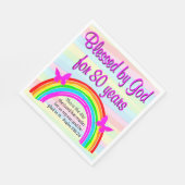 GESCHLOSSEN VON GOTT 80. GEBURTSTAG NAPKINS SERVIETTE (Ecke)