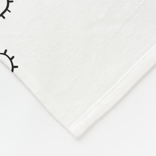Geschlossene Augen, gerade Wimpern Fleecedecke (Ecke)