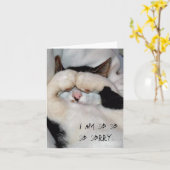 geschlossene Augen-Miezekatze, bin ich… so so so Karte (Gelbe Blume)