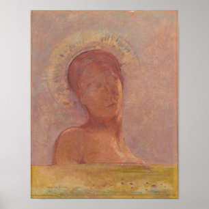 Geschlossene Augen (Redon 1899) Poster