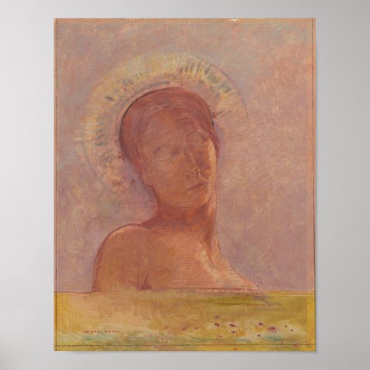 Geschlossene Augen (Redon 1899) Poster (Vorne)