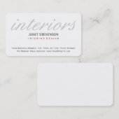 Geschlossene Corner Interieur Designer Business Ca Visitenkarte (Vorne/Hinten)