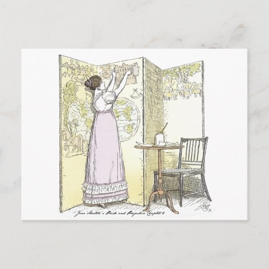 Geschlossene Damen, Jane Austen Pride & Prejudice Postkarte (Vorderseite)