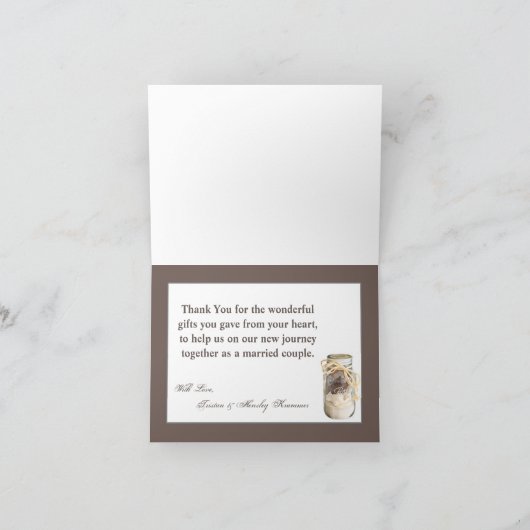 Geschlossene Dankeschön Card Beach Sea Mason Jars Dankeskarte (Innenseite)