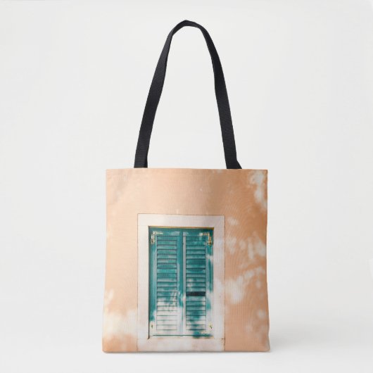 Geschlossene grüne Holztür Tasche (Vorderseite)