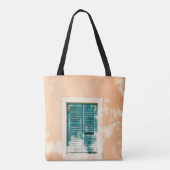 Geschlossene grüne Holztür Tasche (Rückseite)