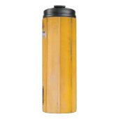 GESCHLOSSENE HOLZTÜR MIT PADLOCK THERMOSBECHER (Vorderseite)