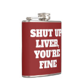 GESCHLOSSENE LEBER, sind SIE FEIN Flachmann (Rechts)