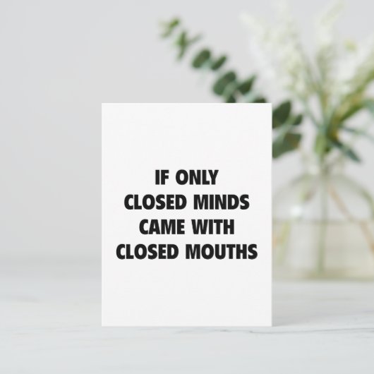 Geschlossene Minds Postkarte (Stehend Vorderseite)