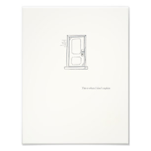 Geschlossene Tür/Minimalistische Linienkunst/Wandb Fotodruck