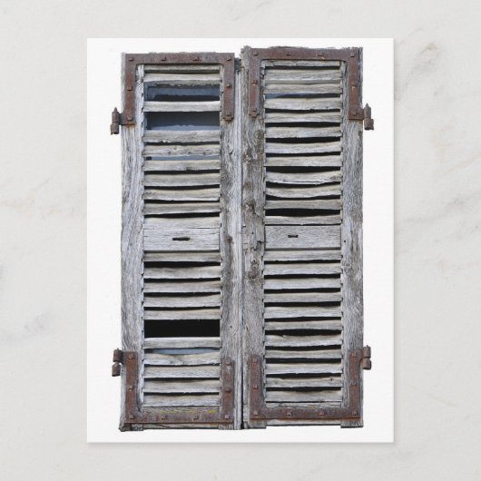 Geschlossenes Fenster mit alten Holzfenstern Postkarte (Vorderseite)