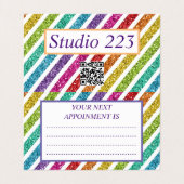 Geschlossenes Unternehmen + Terminkarte - Glitzer Visitenkarten (Innenseite Aufgefaltet)