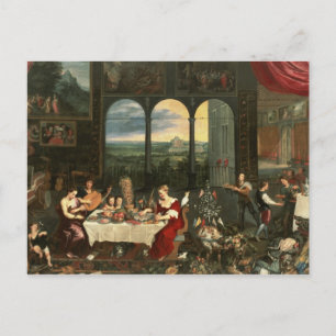 Geschmack, Anhörung und Touch, 1618 Postkarte