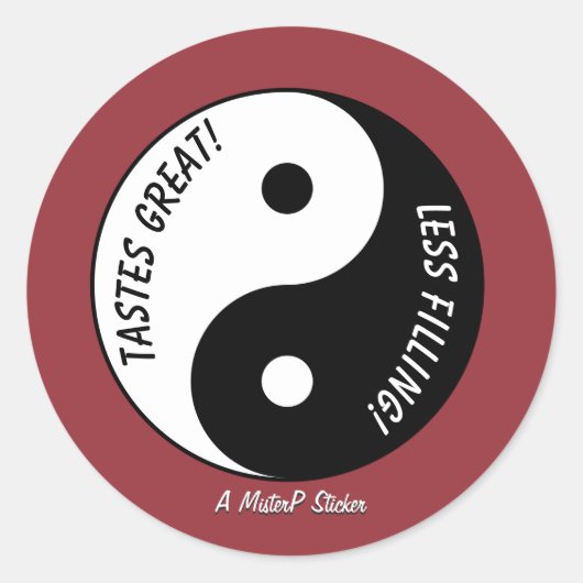 Geschmack groß / weniger gefüllt - Ein MisterP-Sti Runder Aufkleber (Vorderseite)
