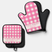 Geschmack und sehen, dass der Herr gut rosa ist Ofenhandschuh & Topflappen-Set (Vorderseite/Rückseite)