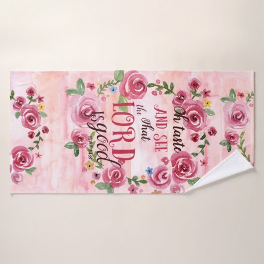 Geschmack und sehen, dass der Herr ist gut rosa, f Badehandtuch (Badehandtuch)