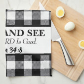 Geschmack und sehen, dass der LORD gut, schwarz &  Geschirrtuch (Viertel Falte)