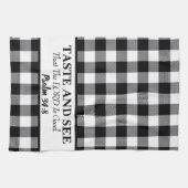 Geschmack und sehen, dass der LORD gut, schwarz & Geschirrtuch (Horizontal)