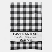 Geschmack und sehen, dass der LORD gut, schwarz & Geschirrtuch (Vertikal)