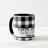 Geschmack und sehen, dass der LORD gut, schwarz &  Tasse (Vorderseite Links)